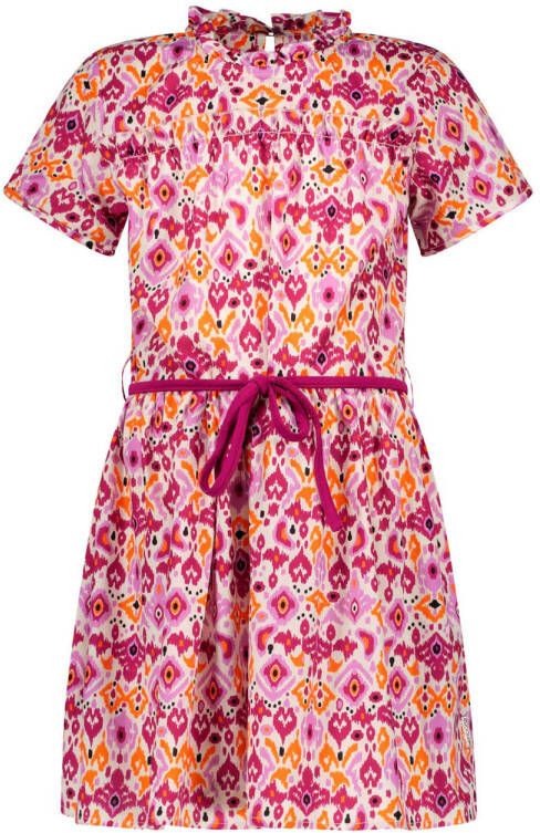 B.Nosy jurk B.Adorable met all over print fuchsia multicolor Roze Meisjes Polyester Ronde hals 146 152