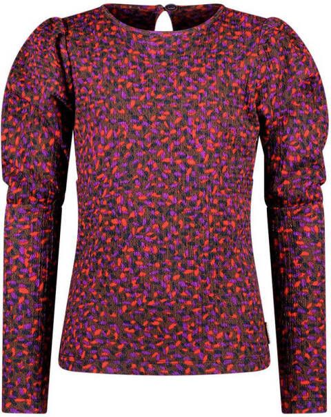 B.Nosy longsleeve B.GRACIOUS met all over print paars roze Meisjes Polyester Ronde hals 122 128
