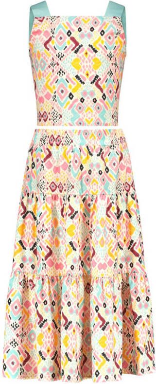 B.Nosy mouwloze top + rok met all over print mintgroen multicolor