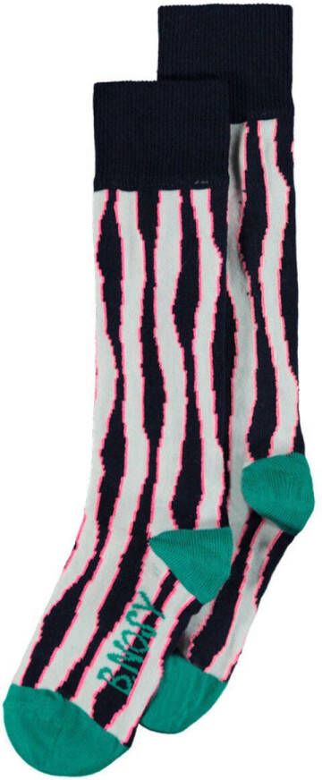 B.Nosy sokken met zebraprint zwart wit Meisjes Polyamide Zebraprint 23-26