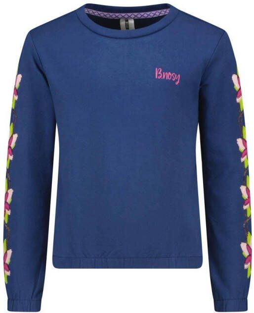 B.Nosy sweater B.Belle met printopdruk blauw