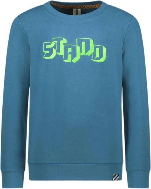 B.Nosy sweater B.BOLD met printopdruk turquoise Blauw Jongens Stretchkatoen (duurzaam) Ronde hals 146 152