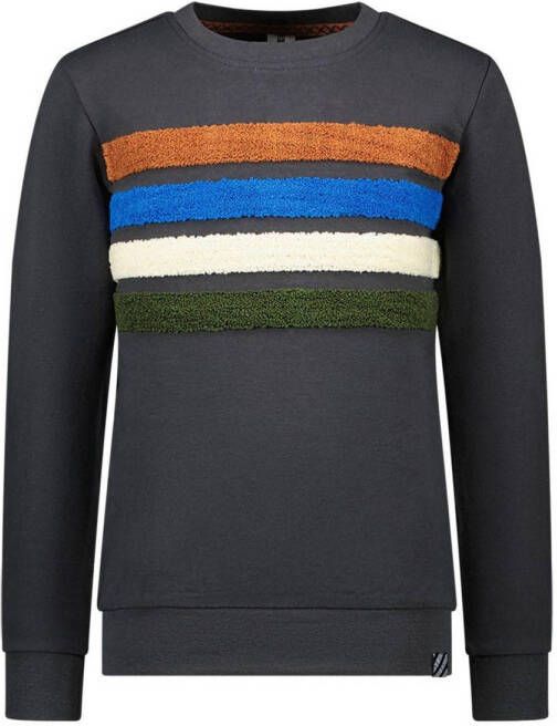 B.Nosy sweater B.READY met printopdruk antraciet Grijs Jongens Sweat (duurzaam) Ronde hals 98