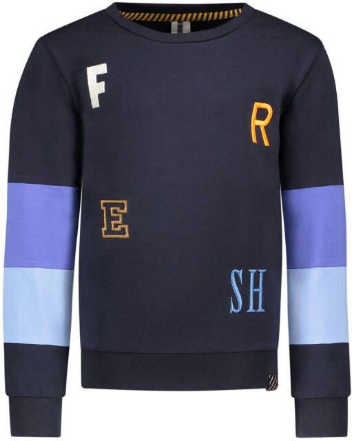 B.Nosy sweater met printopdruk d.blauw blauw l.blauw