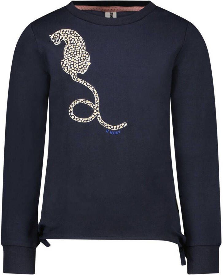 B.Nosy sweater met printopdruk donkerblauw