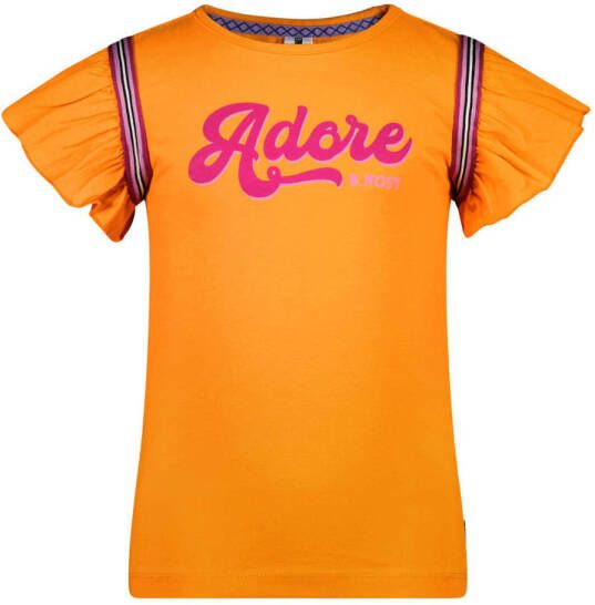 B.Nosy T-shirt B.Adorable met tekst oranje Meisjes Katoen (duurzaam) Ronde hals 116