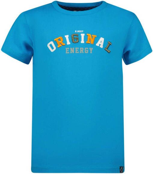 B.Nosy T-shirt B.Ontour met tekst felblauw Jongens Katoen (duurzaam) Ronde hals 98