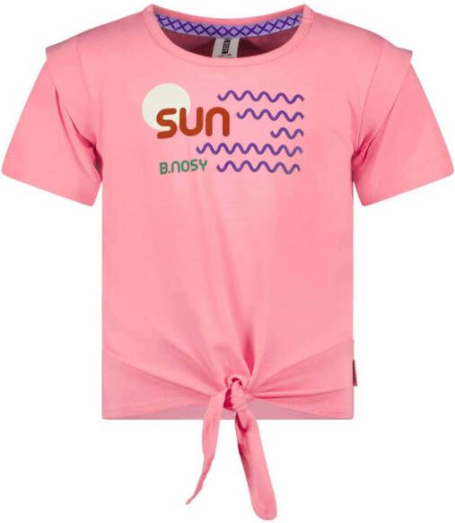 B.Nosy T-shirt B.Sunkissed met printopdruk roze Meisjes Stretchkatoen Ronde hals 122 128