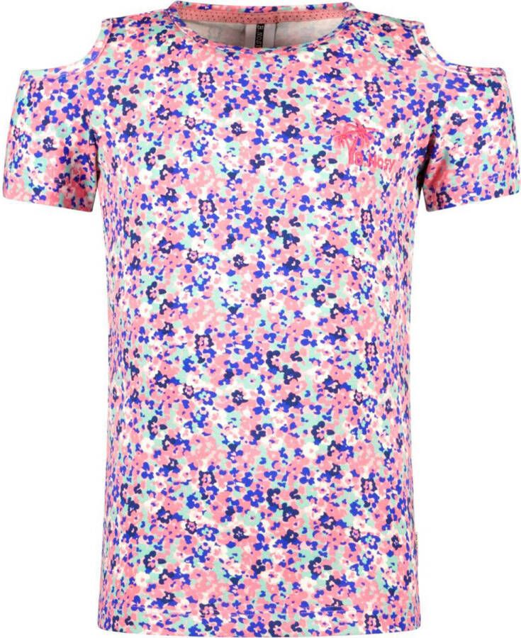 B.Nosy T-shirt met all over print roze lila Meisjes Katoen Ronde hals All over print 104