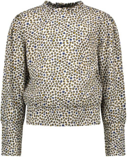 B.Nosy top met dierenprint beige geel blauw zwart