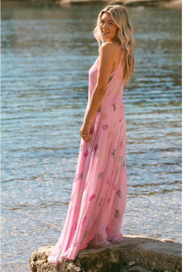 Bolina Island gebloemde maxi jurk roze - Foto 2