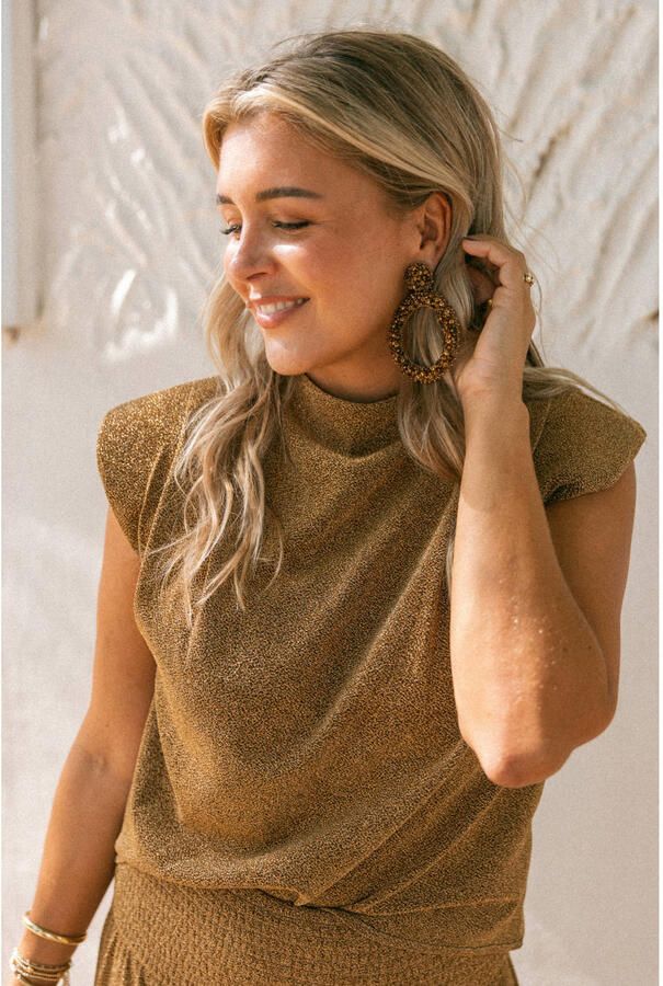 Bolina Island x Florine Hofstee glitter top beige