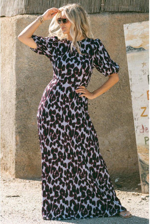 Bolina Island zomerjurk met panterprint paars