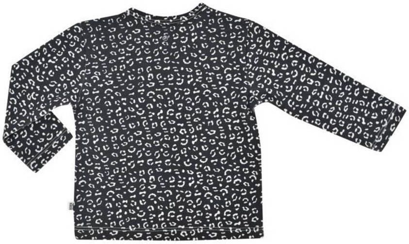 Born by Kiddo United baby longsleeve met katoen antraciet wit Grijs All over print 50