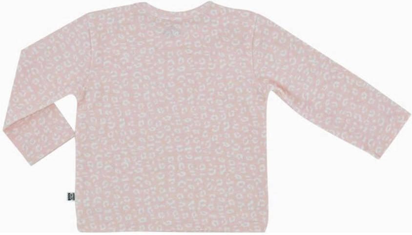 Born by Kiddo United baby longsleeve met katoen roze wit All over print 56