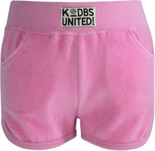 Born by Kiddo United fluwelen regular fit short Jonna roze Korte broek Meisjes Fluweel 80