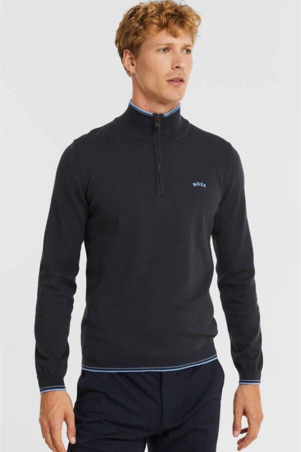 BOSS Green Gebreide pullover met labelprint model 'ZITOM'