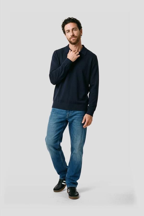 BOSS Asac_PL regular fit gebreide trui dark blue