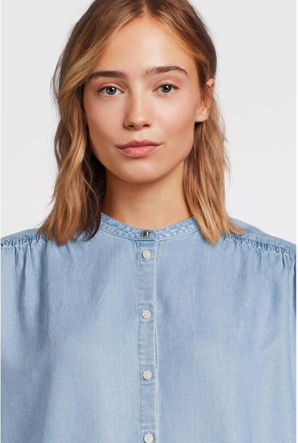 Boss Orange Regular fit jeansblouse met opstaande kraag model 'Bizzan'