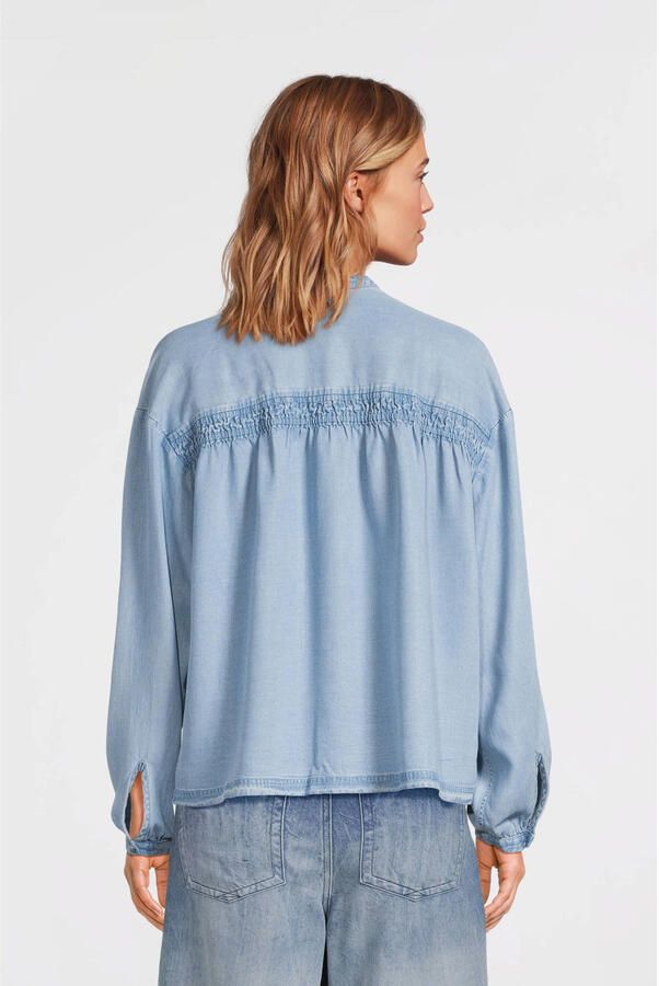 Boss Orange Regular fit jeansblouse met opstaande kraag model 'Bizzan' - Foto 3