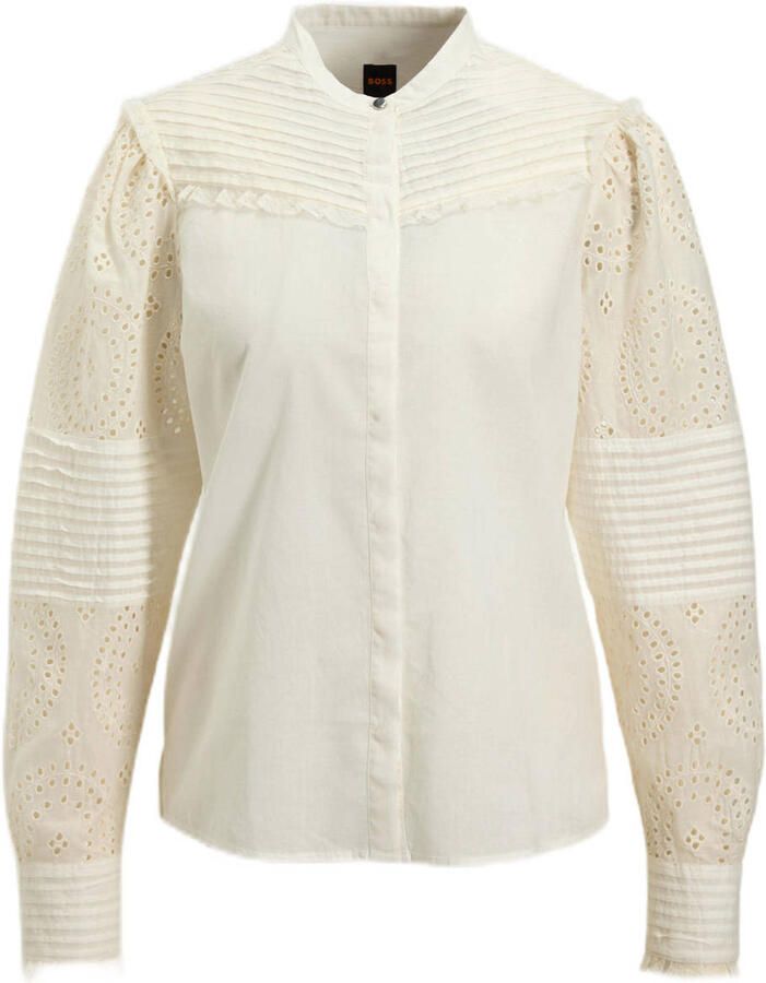 Boss Orange Regular fit blouse met broderie anglaise model 'Bebrody' - Foto 2