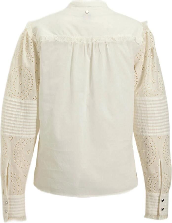 Boss Orange Regular fit blouse met broderie anglaise model 'Bebrody'