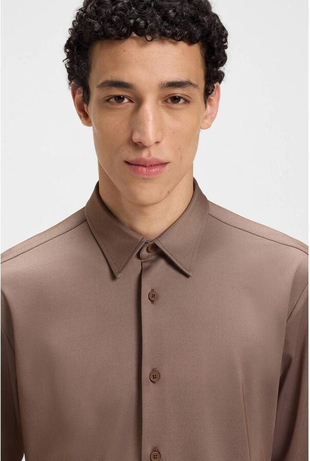 Boss Slim fit zakelijk overhemd van ademend materiaal