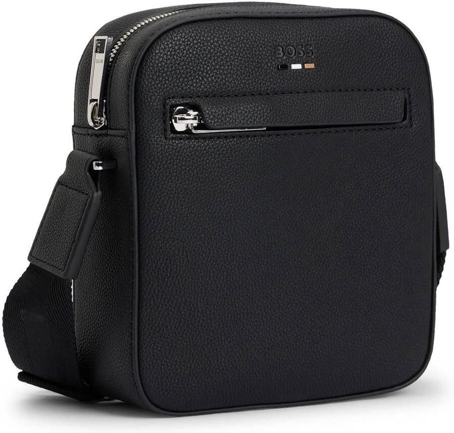 Hugo Boss Zwarte Rits Schoudertas Lente Zomer Mannen Black Heren