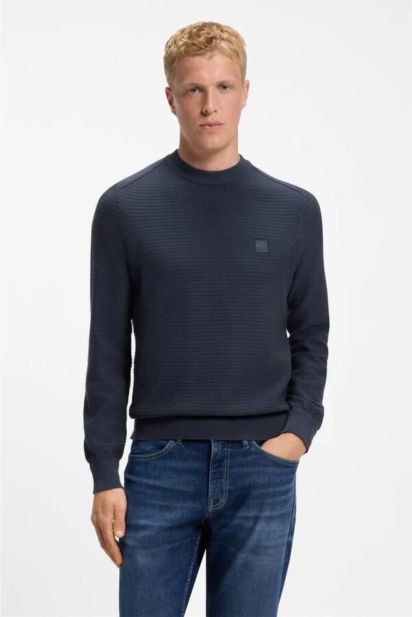 BOSS gebreide trui met kasjmier donkerblauw