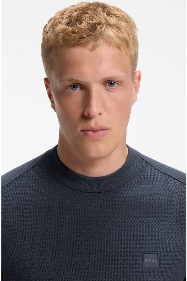 BOSS gebreide trui met kasjmier donkerblauw - Foto 2