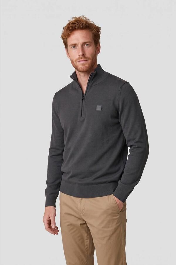 Boss Sweater Kanobix Half Zip Trui Donkerblauw