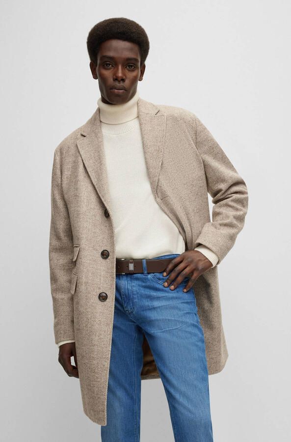 Boss Leren riem Connio zilverkleurige sluiting & logo-tekst op de lus - Foto 2