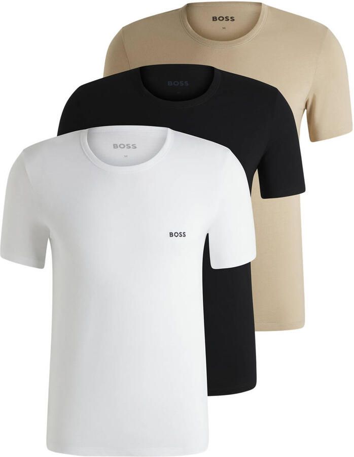 BOSS T-shirt TShirtRN 3P Classic met borduurwerk (set 3-delig)