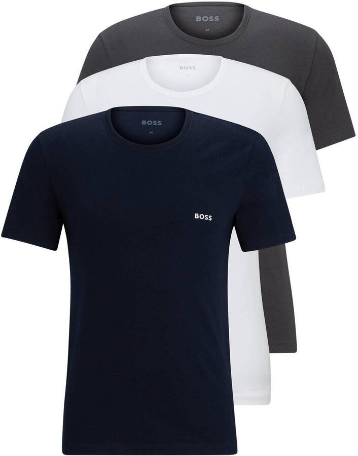 Boss regular fit T-shirt van puur katoen model 'CLASSIC' in set van 3