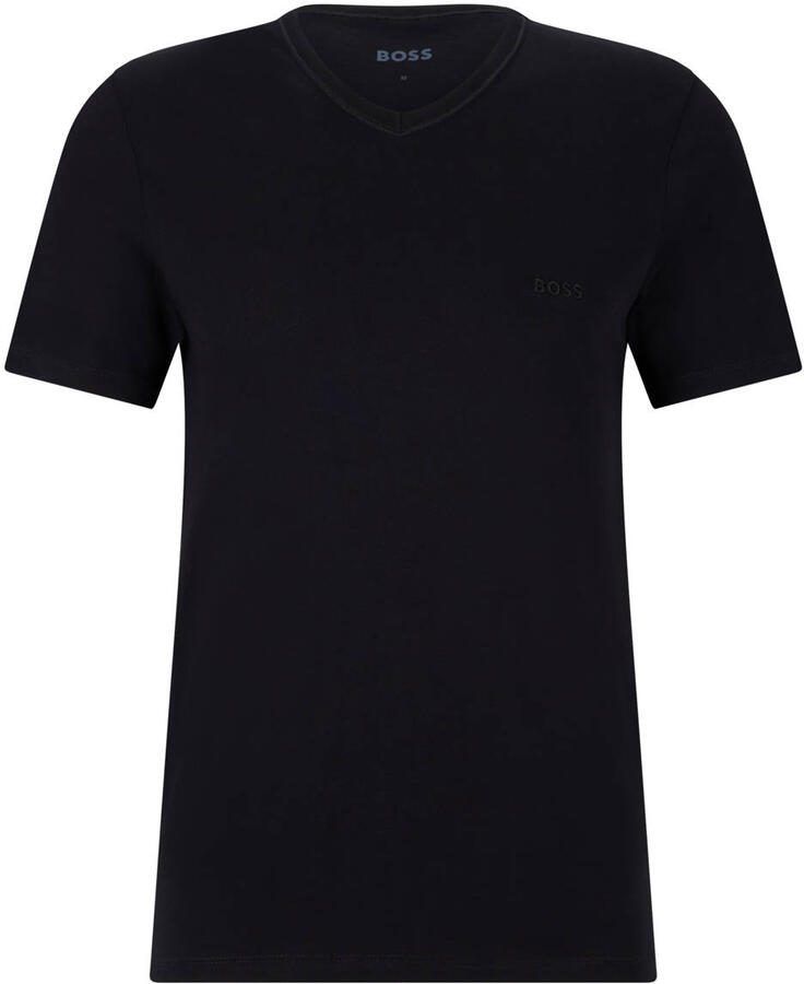 Boss Katoenen T-shirts 3-pack Regular Fit V-hals Logo Borduursel Black Heren - Foto 2