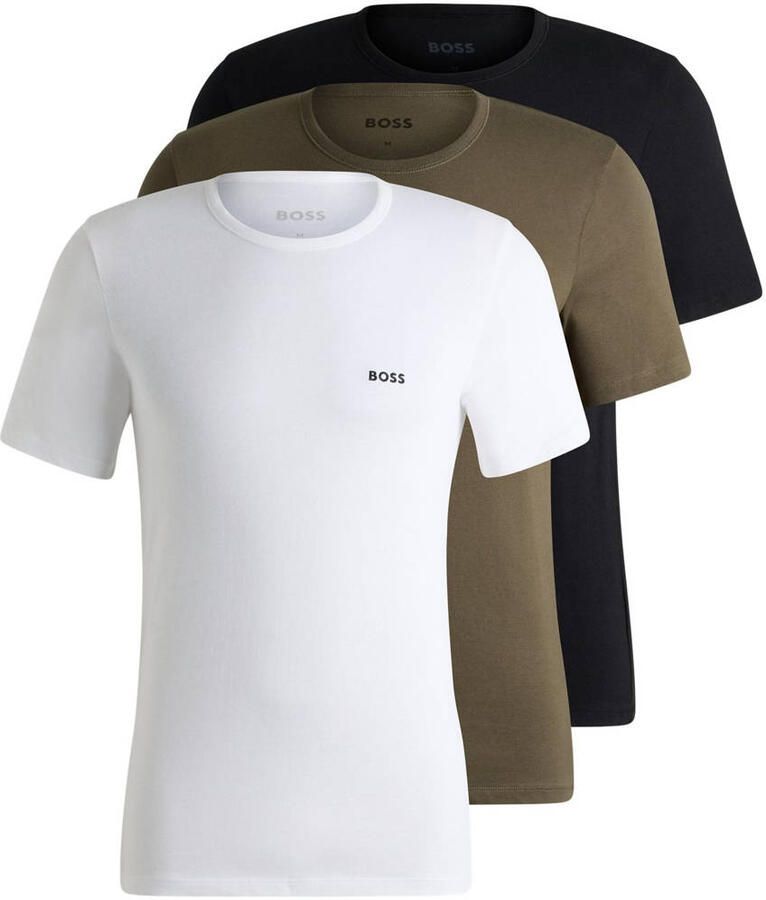 BOSS T-shirt TShirtRN 3P Classic met borduurwerk (set 3-delig)