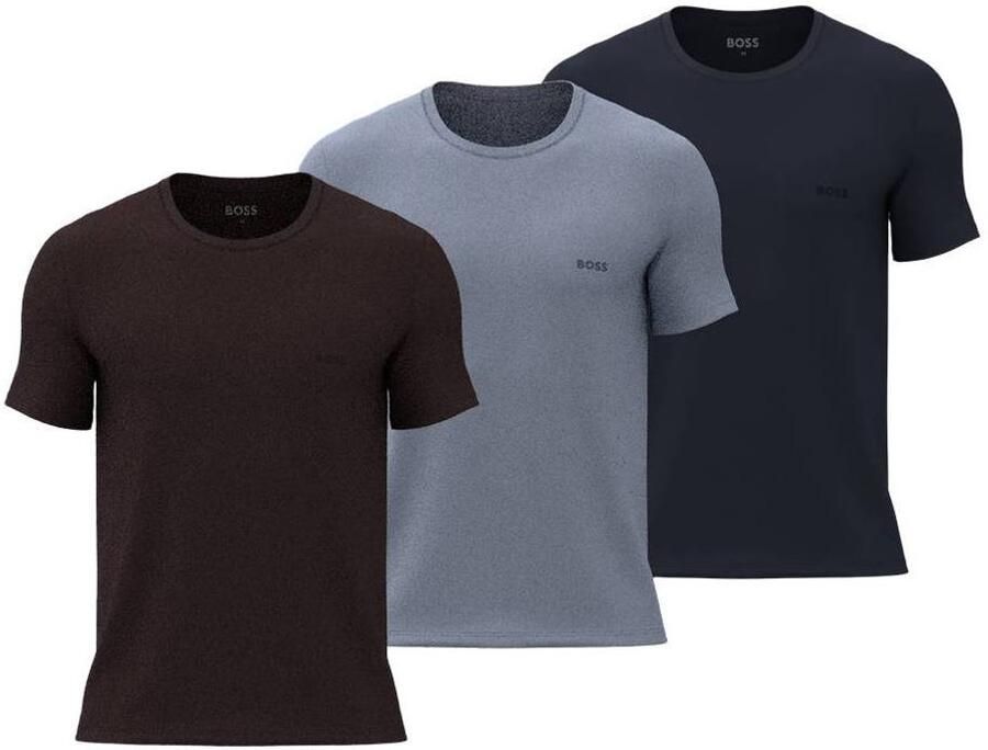 Boss T-shirtset met logo-opschrift in set van 3