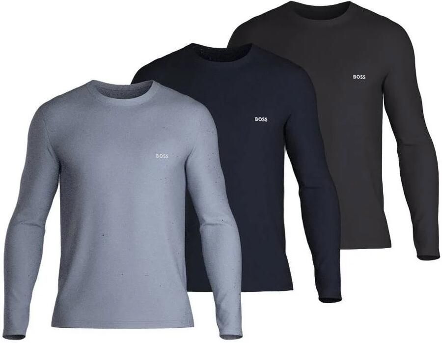 Boss Regular fit shirt met lange mouwen van puur katoen in set van 3