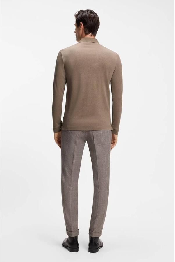 BOSS Pado regular fit polo met logo bruin - Foto 3