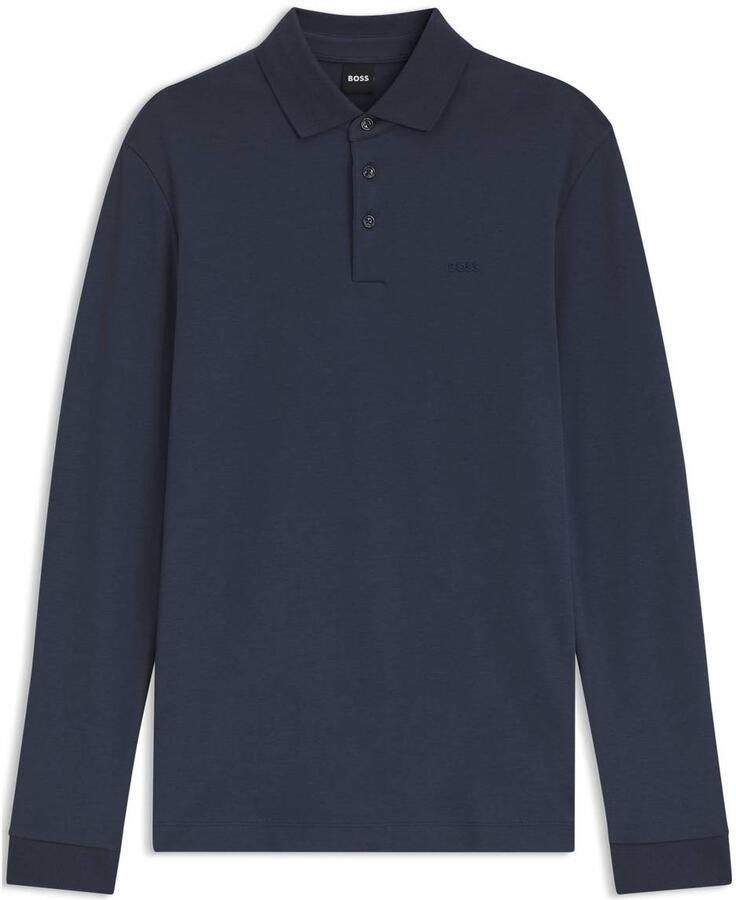 BOSS Pado regular fit polo met logo donkerblauw