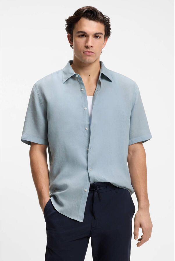 Boss Orange regular fit vrijetijdsoverhemd van puur linnen model 'RASH'