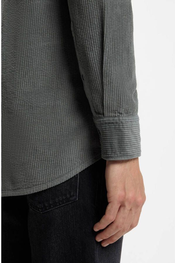 BOSS regular fit corduroy overhemd grijsgroen - Foto 2