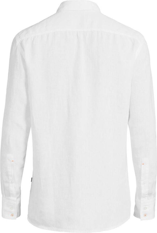 Boss Orange Regular fit linnen overhemd met borstzak model 'Relegant' - Foto 4