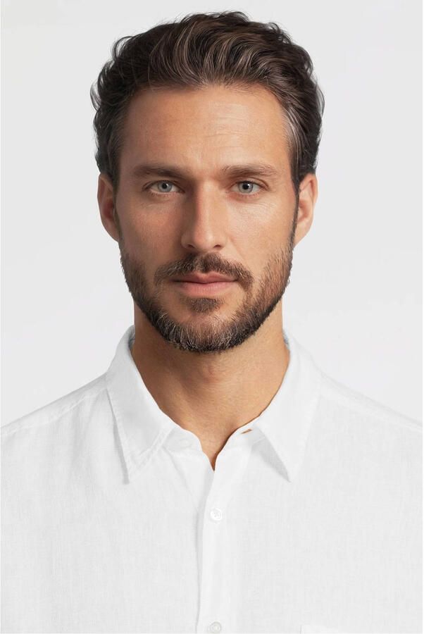 Boss Orange Regular fit linnen overhemd met borstzak model 'Relegant' - Foto 2