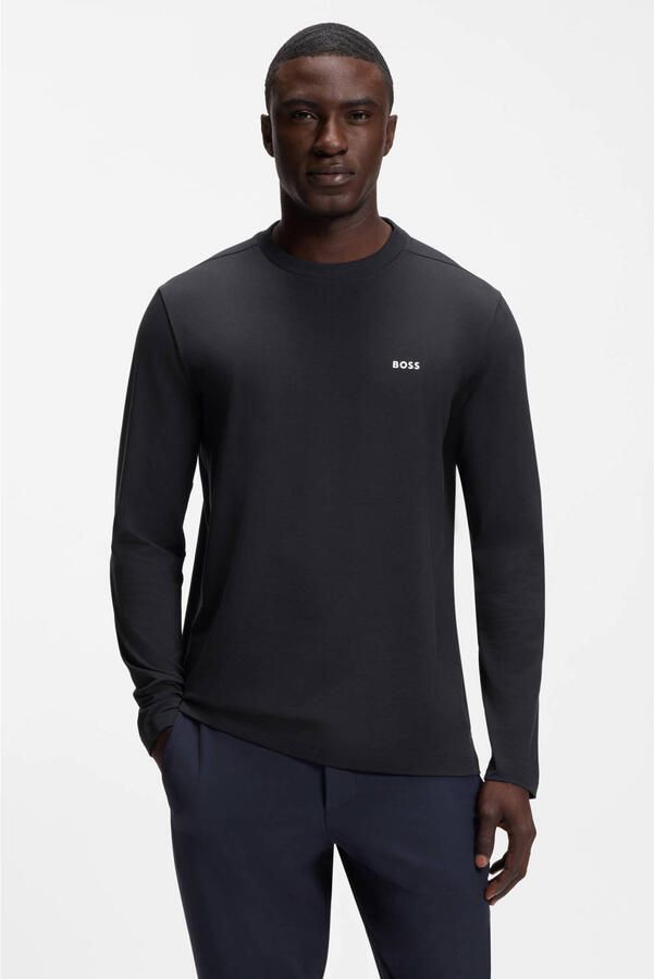 BOSS Green Regular fit shirt met lange mouwen van katoenmix model 'TEE LONG'