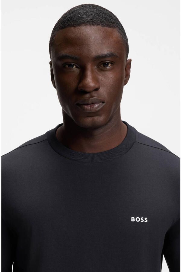BOSS Green Regular fit shirt met lange mouwen van katoenmix model 'TEE LONG' - Foto 3