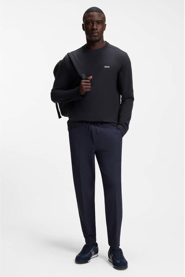 BOSS Green Regular fit shirt met lange mouwen van katoenmix model 'TEE LONG' - Foto 2