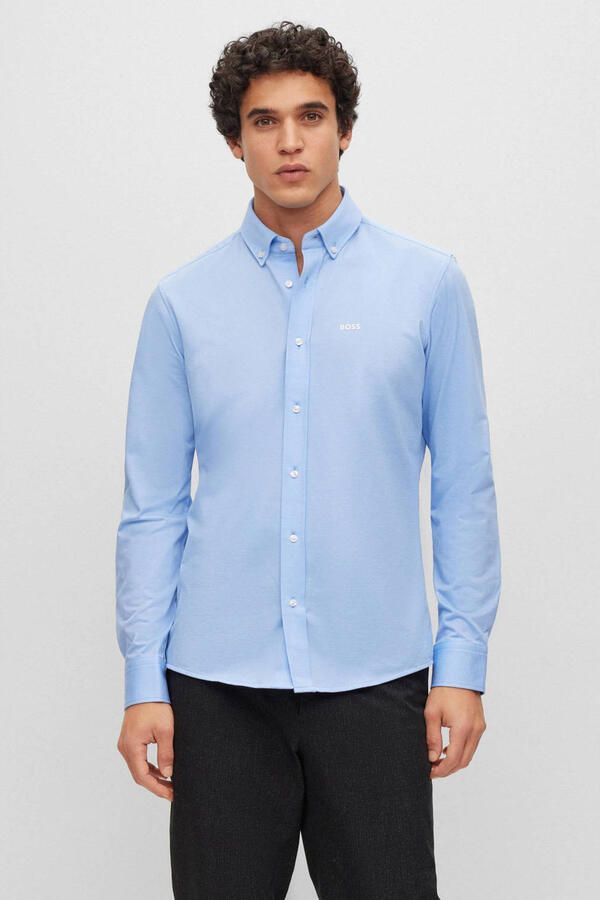 Boss Regular fit zakelijk overhemd van een katoenmix - Foto 2