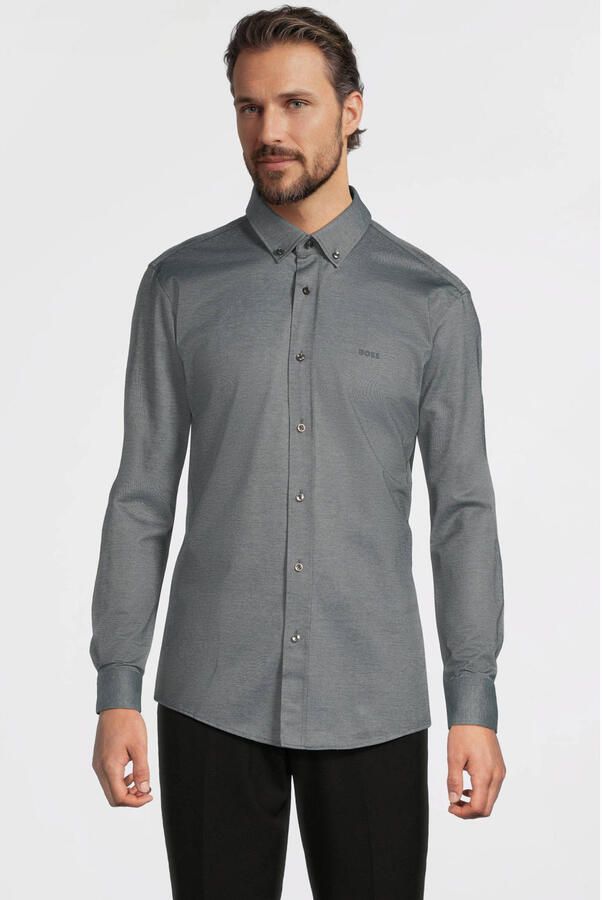 Boss Regular fit zakelijk overhemd van een katoenmix - Foto 2