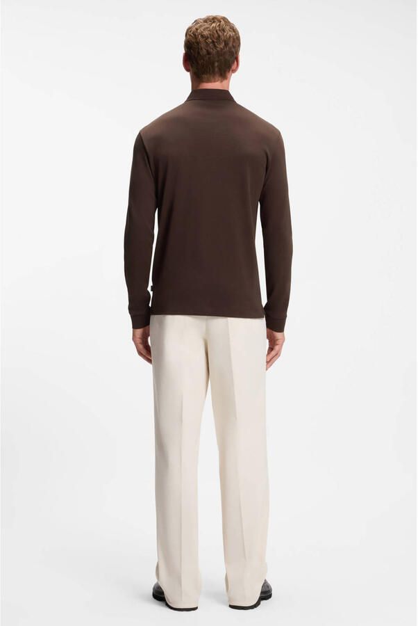 BOSS regular fit polo met logo donkerbruin - Foto 2